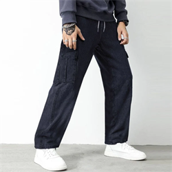 Denim Cargo Pockets Trouser